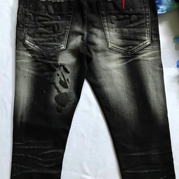 Industrial Indigo NWT Black Wash Skinny Jeans Men 32/32 - Picture 9 of 11